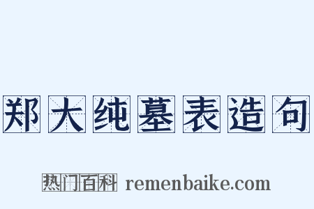 郑大纯墓表造句是什么意思的图片